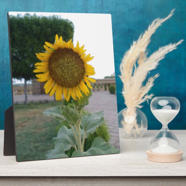 Sunflower Art Print Customise Product Plaque (Side)