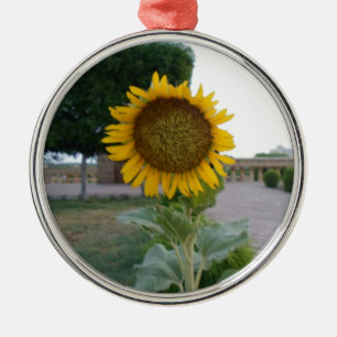 Sunflower Art Print Metal Tree Decoration