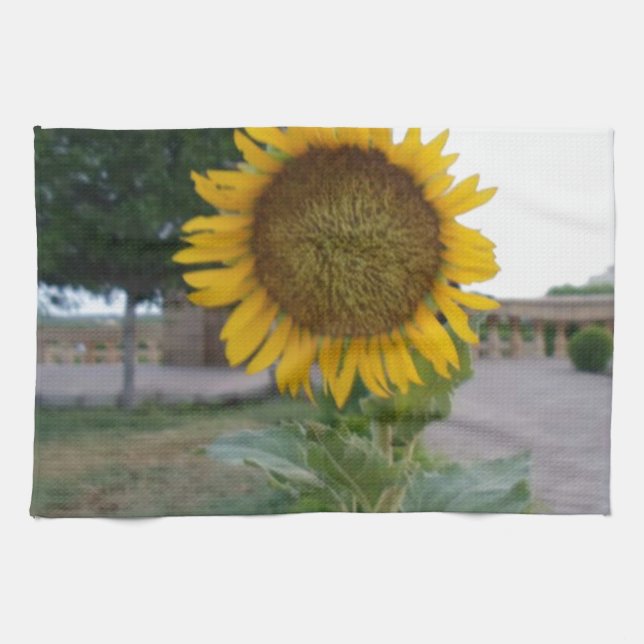 Sunflower Art Print Tea Towel (Horizontal)