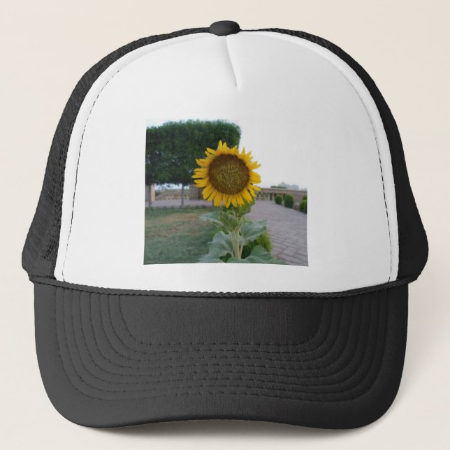 Sunflower Art Print Trucker Hat (Front)