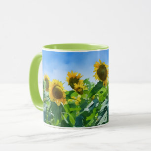 Sunflower Art Yellow Flower Mug Cup