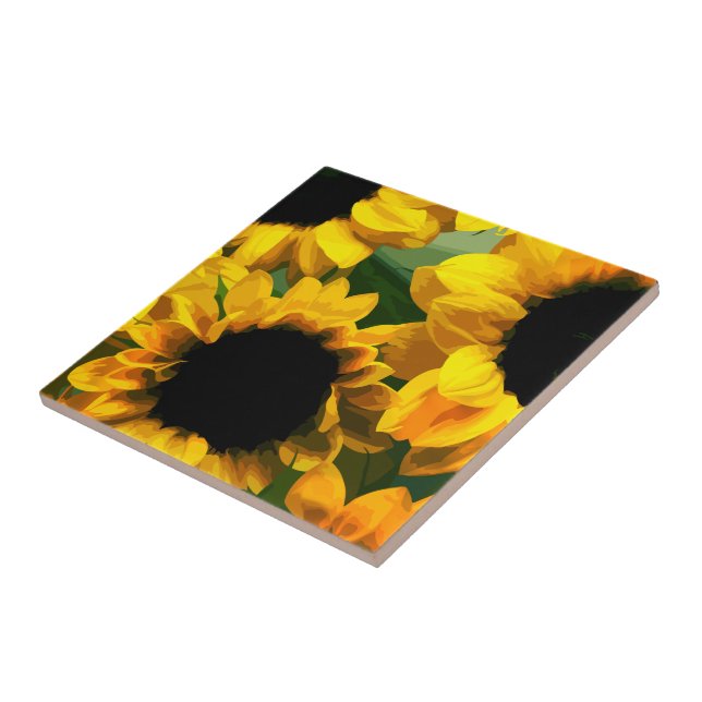 Sunflower Artistic Design Tile (Side)