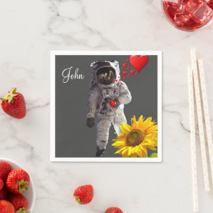 Sunflower Astronaut Paper Napkins