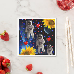 Sunflower Astronaut Paper Napkins