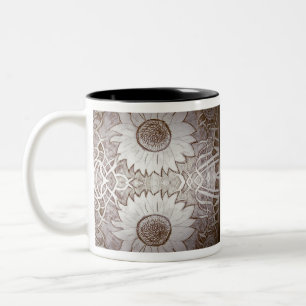 sunflower at home Two-Tone coffee mug