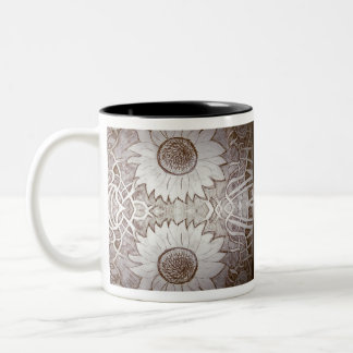 sunflower at home Two-Tone coffee mug