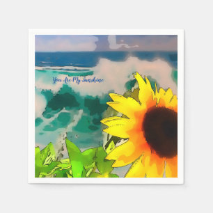 Sunflower at the Beach you are my sunshine Napkin