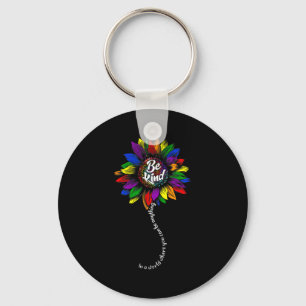 Sunflower autism awareness be kind puzzle mum key ring