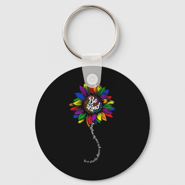 Sunflower autism awareness be kind puzzle mum key ring (Front)