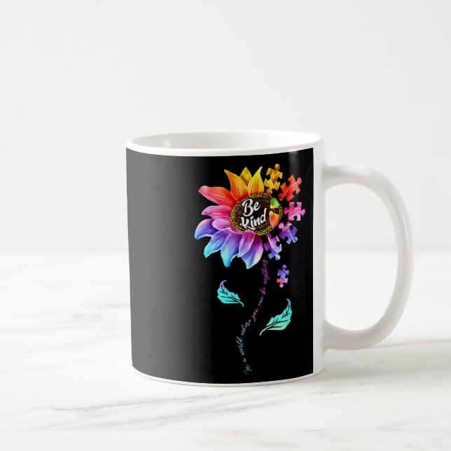 Sunflower Autism Awareness Be Kind Puzzle Mum Supp Coffee Mug (Right)