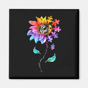 Sunflower Autism Awareness Be Kind Puzzle Mum Supp Magnet