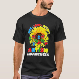 Sunflower Autism Awareness Live Love Accept Autist T-Shirt
