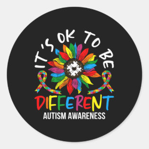 Sunflower Autism Awareness Month For Autism Awaren Classic Round Sticker