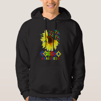Sunflower Autism Puzzle Piece Cool Awareness S Hoodie