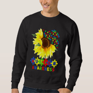 Sunflower Autism Puzzle Piece Cool Awareness S Sweatshirt