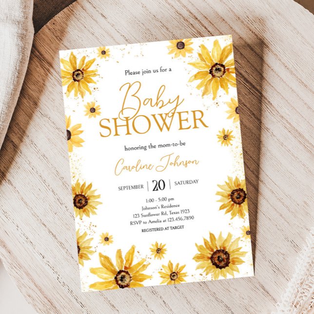 Sunflower Autumn Baby Shower Invitation (Sunflower Baby Shower Invitation)