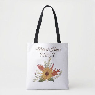 Sunflower Autumn Maid of Honour Tote Bag