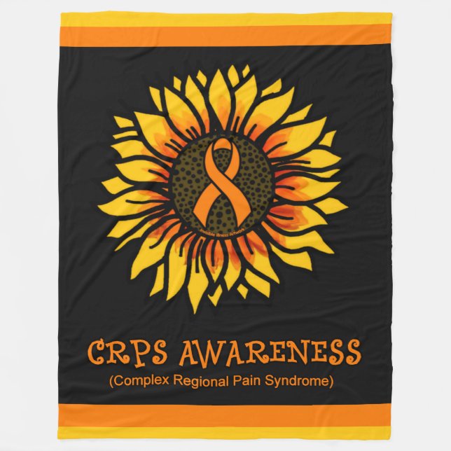 Sunflower/Awareness...CRPS Fleece Blanket (Front)