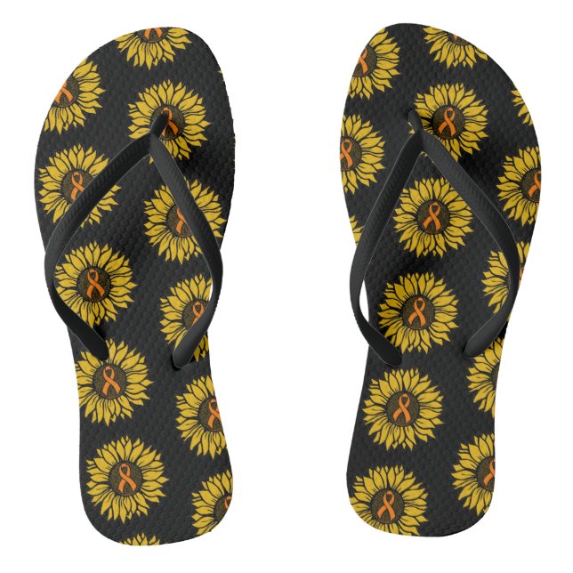 Sunflower/Awareness...RSD/CRPS Flip Flops (Footbed)
