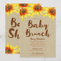 Sunflower, Baby Brunch, Baby Shower Invitation