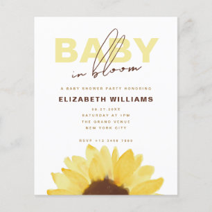 Sunflower Baby in Bloom Baby Shower Invitation 