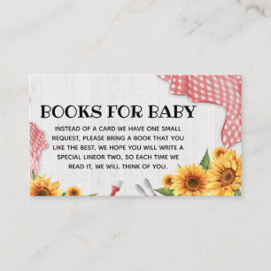 Sunflower Baby Q Baby Shower Books for Baby Enclosure Card