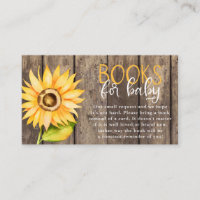 Sunflower Baby Shower Book Request