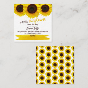 Sunflower Baby Shower Diaper Raffle Enclosure Card
