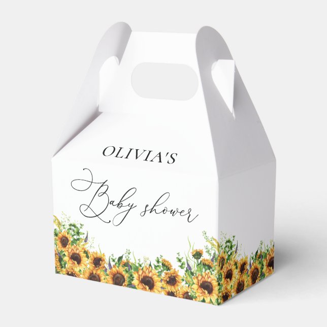 Sunflower Baby Shower Favour Box (Front Side)