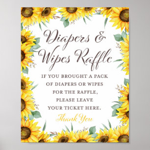 Sunflower Baby Shower Game Sign