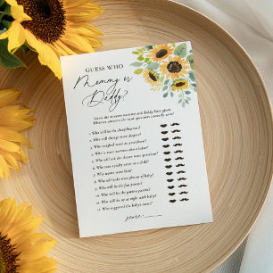 Sunflower Baby Shower Guess Who Mummy or Daddy Invitation