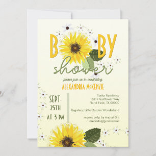 Sunflower Baby Shower Invitation