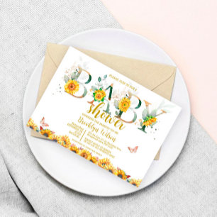 Sunflower Baby Shower Invitation