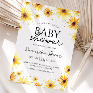 Sunflower Baby Shower Invitation