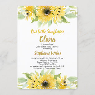 Sunflower Baby Shower Invitation