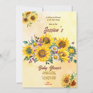 Sunflower Baby Shower Invitation