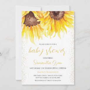 Sunflower Baby Shower Invitation