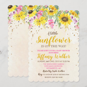 Sunflower Baby Shower Invitation
