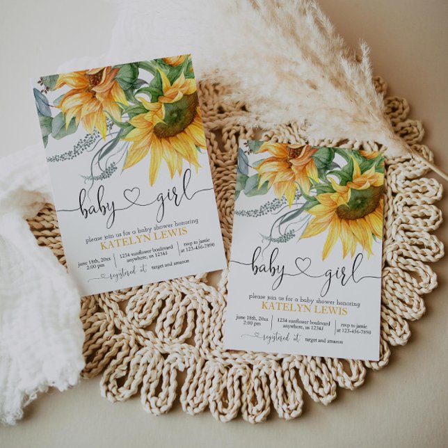 Sunflower Baby Shower Invitation for a Girl (Creator Uploaded)