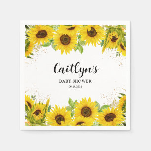 Sunflower Baby Shower Napkin