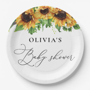 Sunflower Baby Shower Paper Plate