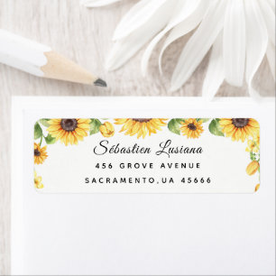 Sunflower Baby Shower Return Address