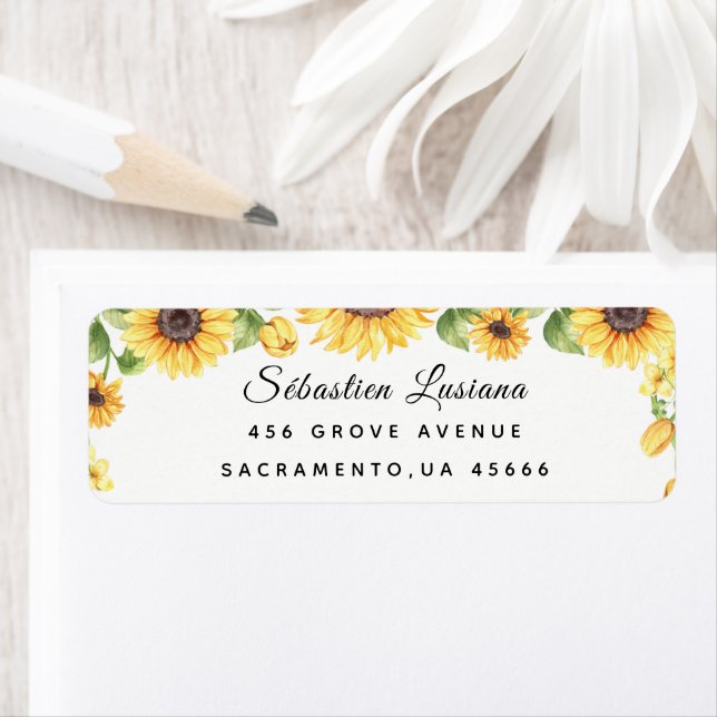 Sunflower  Baby Shower Return Address (Insitu)