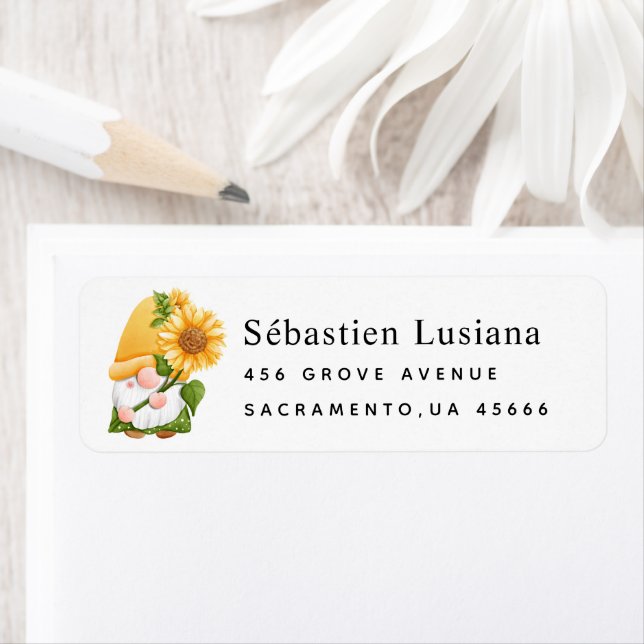 Sunflower  Baby Shower Return Address (Insitu)