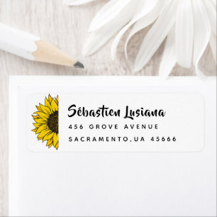 Sunflower Baby Shower Return Address