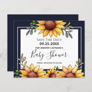 Sunflower Baby Shower Save the Date Invitation