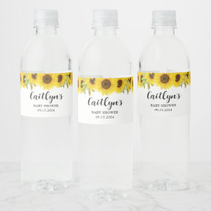 Sunflower Baby Shower  Water Bottle Label