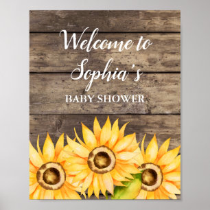 Sunflower Baby Shower Welcome Poster