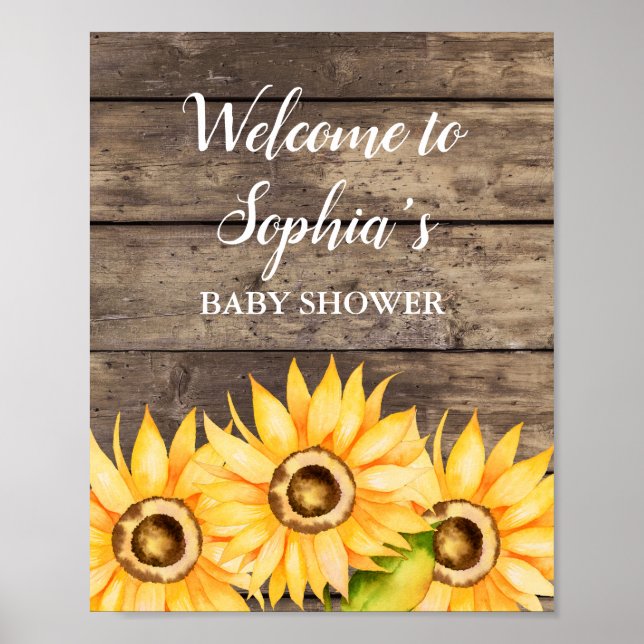 Sunflower Baby Shower Welcome Poster (Front)