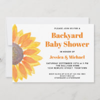 Sunflower Backyard Couples Baby Shower Invitation